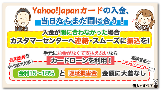 Yahoo!Japanカードの入金、当日ならまだ間に合う！