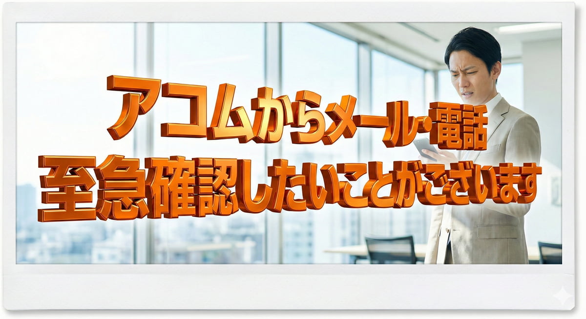 アコムから「確認事項がございます」というメールが来た！0120-917-245は何の電話？のアイキャッチ画像