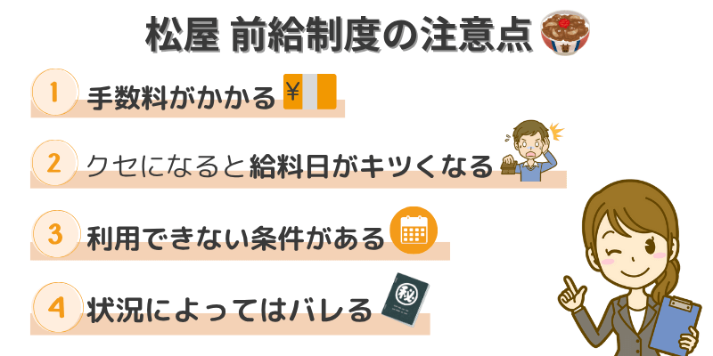 松屋-前給制度-注意点