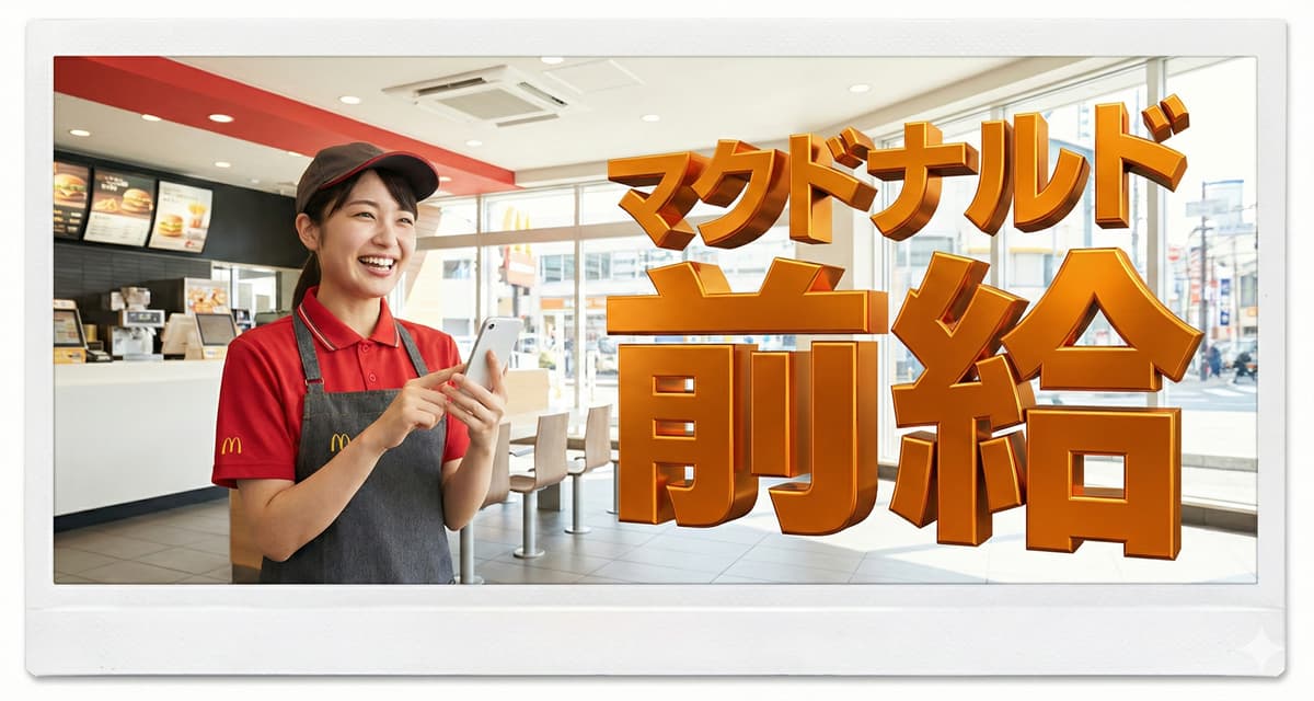 マクドナルドの前給のやり方を完全解説！具体的な申請方法・注意点・体験談・口コミを紹介のアイキャッチ画像