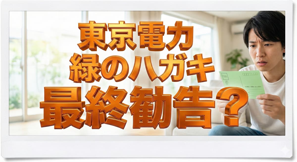 東京電力からの緑のハガキが！最終通告の送電停止を避ける3つの方法のアイキャッチ画像