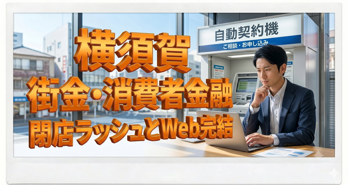 横須賀で今すぐお金を借りる方法。自動契約機の閉店が進む中でWeb完結が現実的であることを示す図